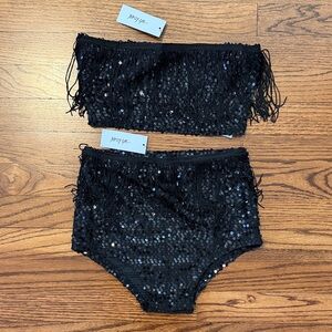 Nasty Gal Black Sequin 2-piece set